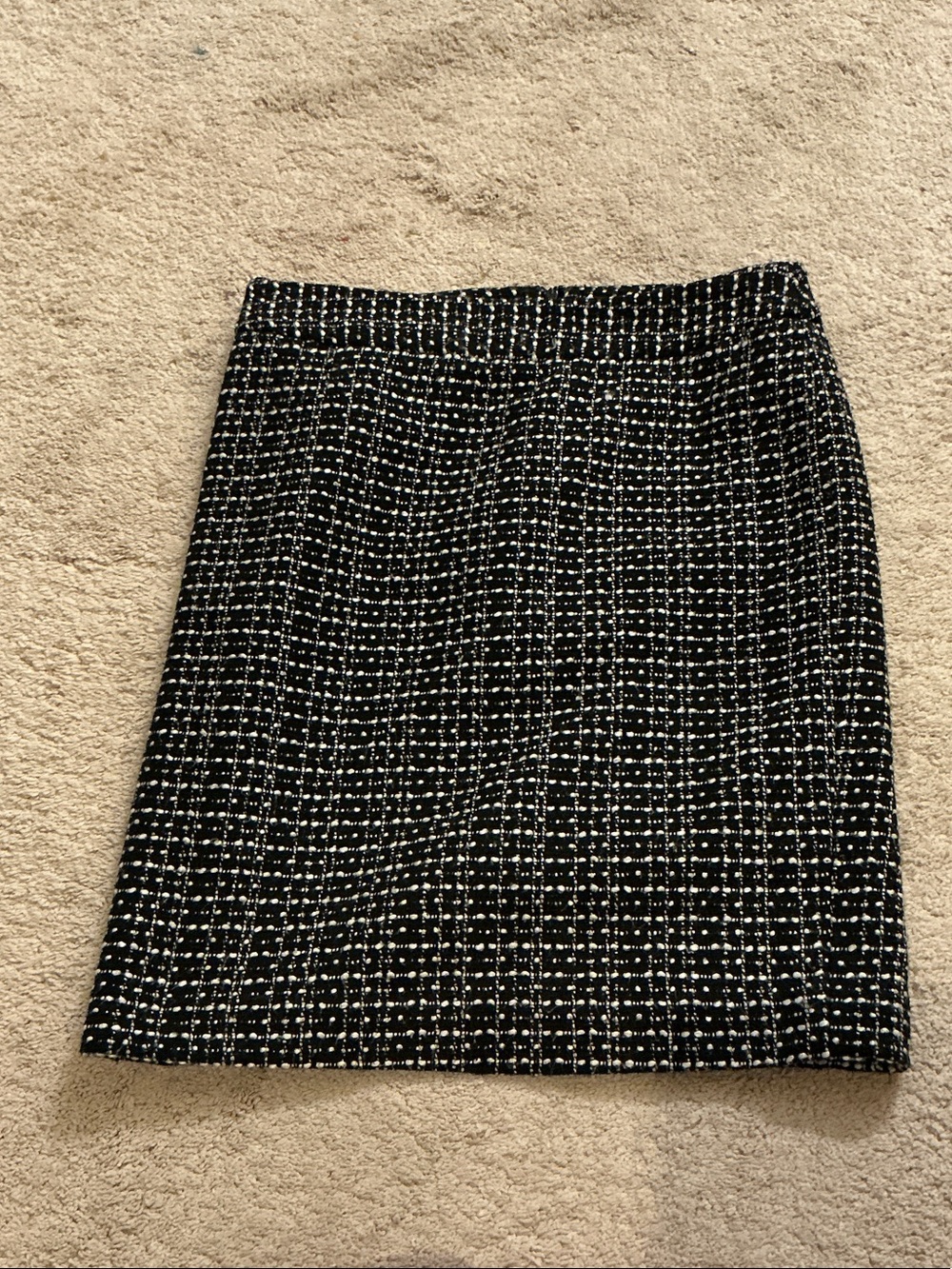 Ann Taylor Classic Black & White Tweed Pencil Skirt